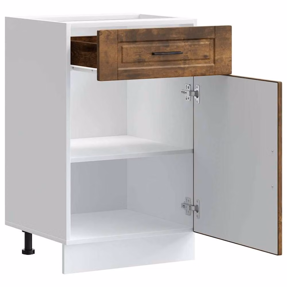 Berkfield Home Porto Kitchen Base Cabinet in Smoked Oak Brown Engineered Wood W/D/H: 81.5 x 50 x 46 cm – 3