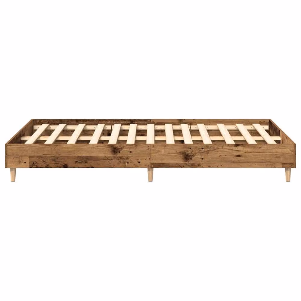 Berkfield Home Double Bed Frame in Brown Old Wood, W: 135 cm, L: 190 cm – 3