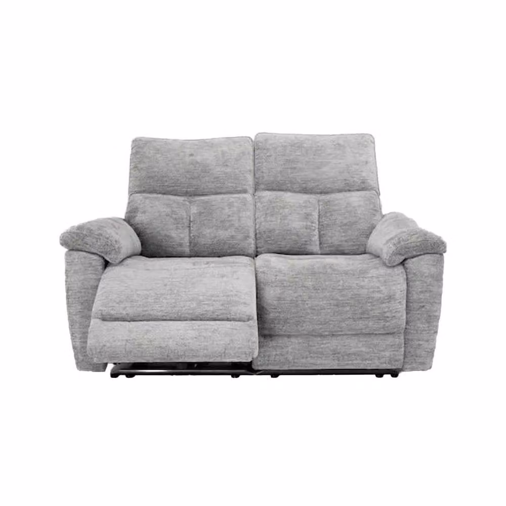 Furnishings For Less UK Kent Electric Reclining 3 Piece Sofa Suite in Grey Fabric, including 2 Seater Sofa and 2 Armchairs with USB Charging – 3