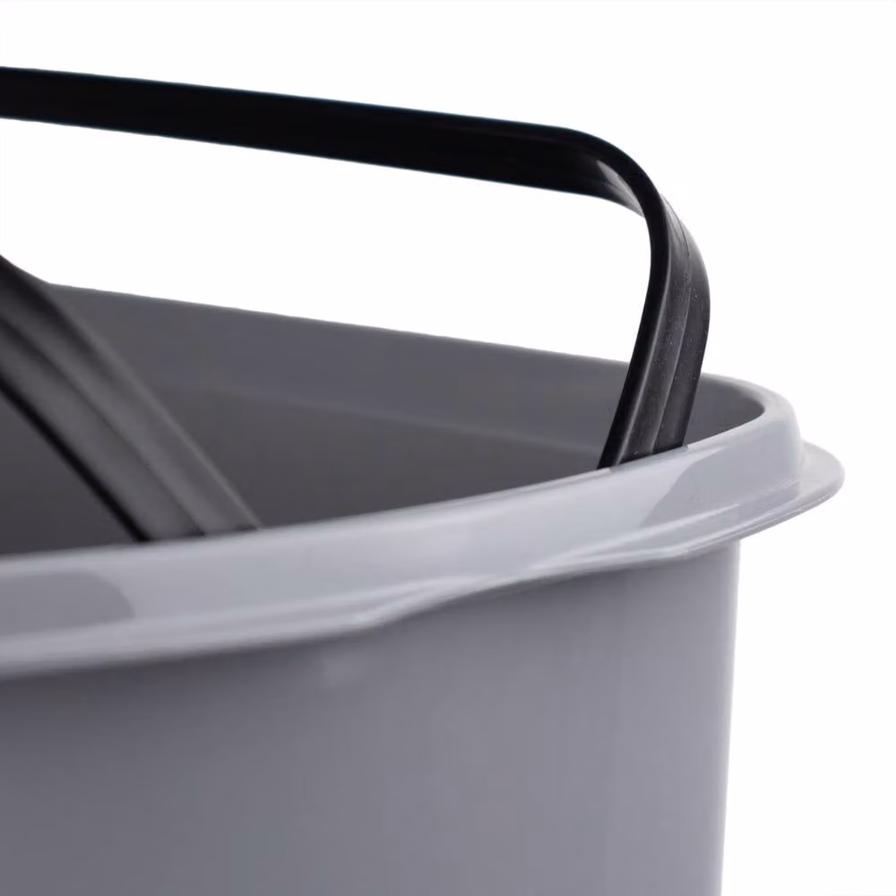 JVL Slim Plastic Lidded Foot Pedal Waste Bin, 10L, Grey – 2