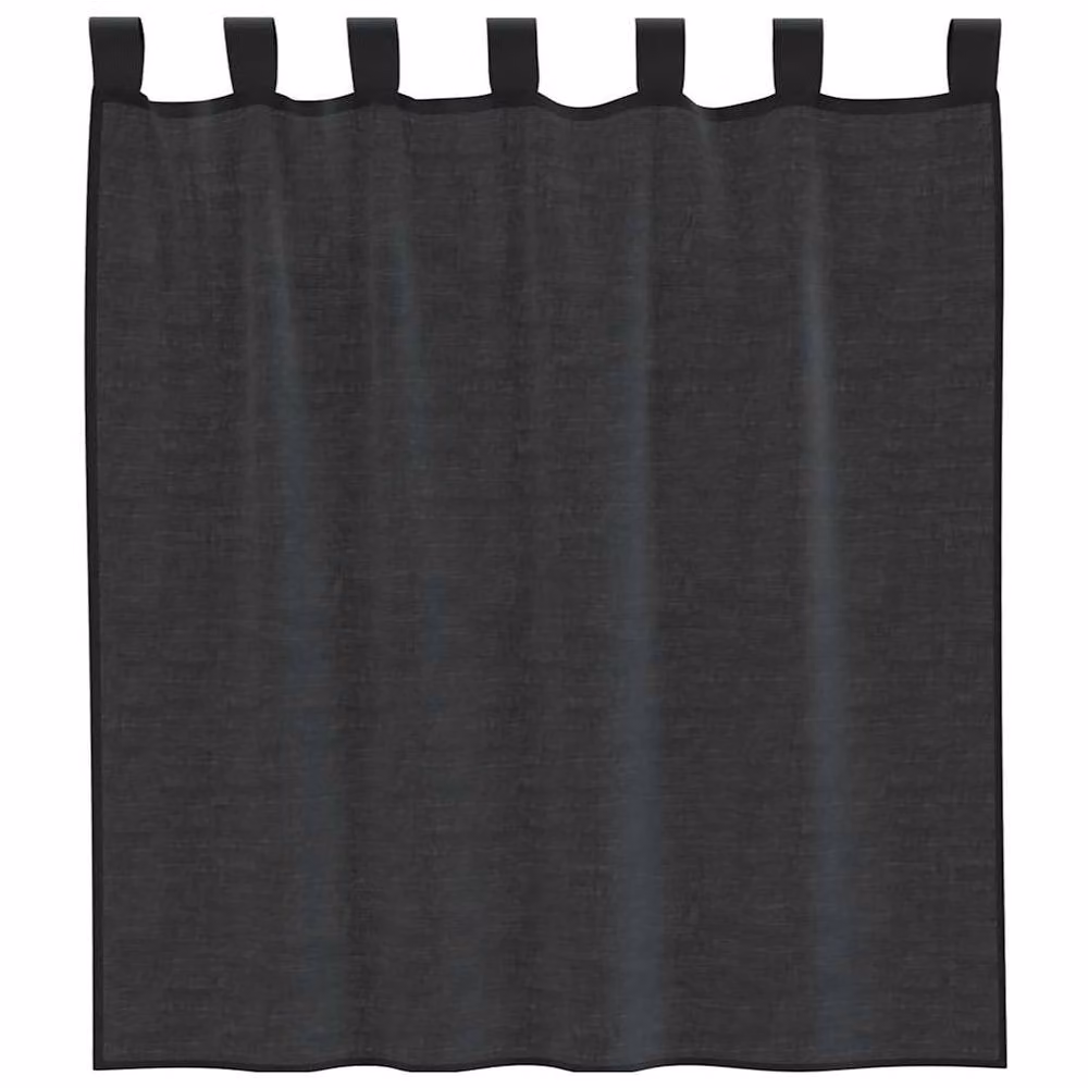 Berkfield Home Black Voile Tab Top Curtains, 2 Pack, W: 140 cm – 4