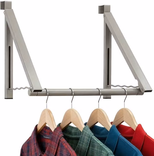 SPETLEK Foldable Over The Door Hanging Drying Rack in Grey – 1