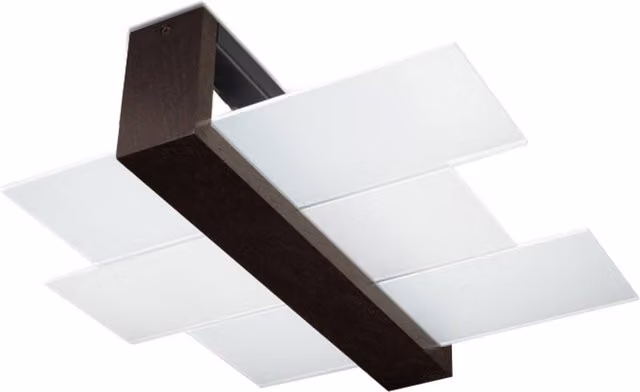 Sollux Lighting Scandinavian Rectangular Ceiling Lamp in Dark Brown, W/D/H: 43 x 43 x 12 cm