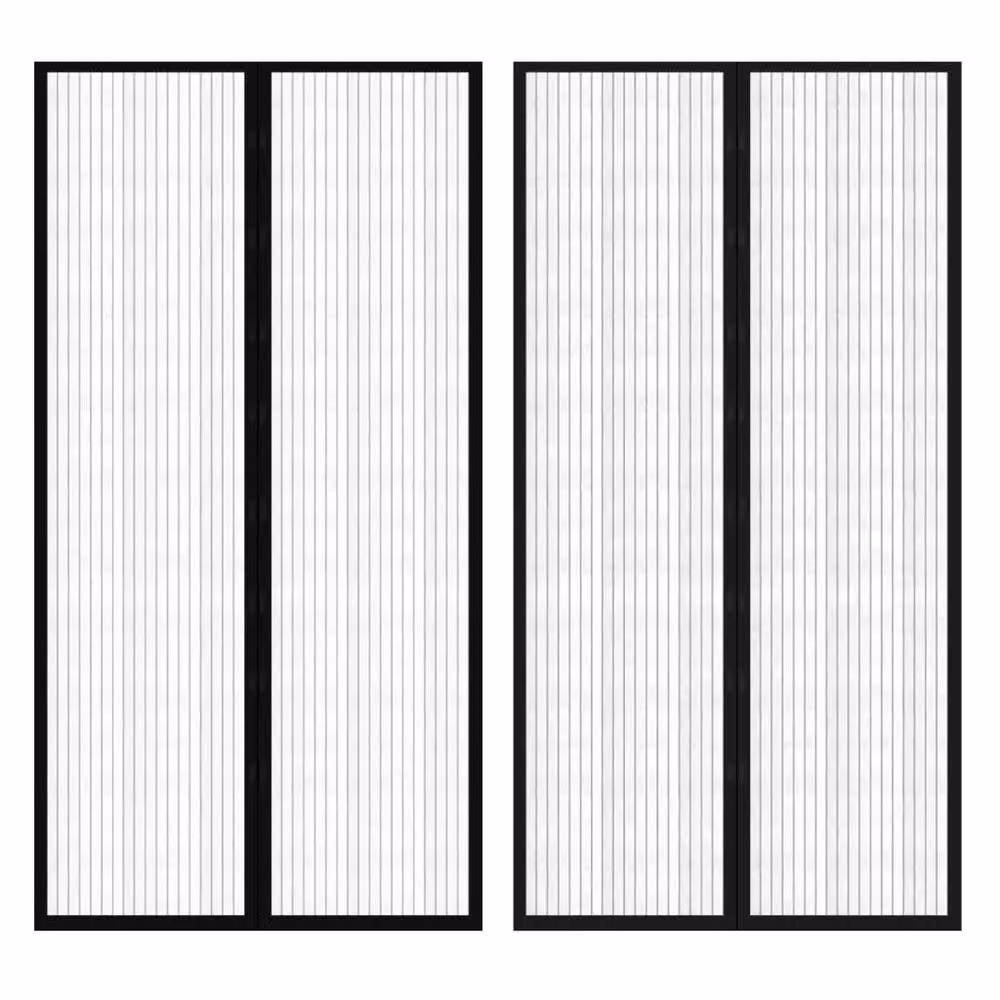 Berkfield Home Insect Door Curtain, 2 Pack, Black, H 210 cm x W 100 cm – 2