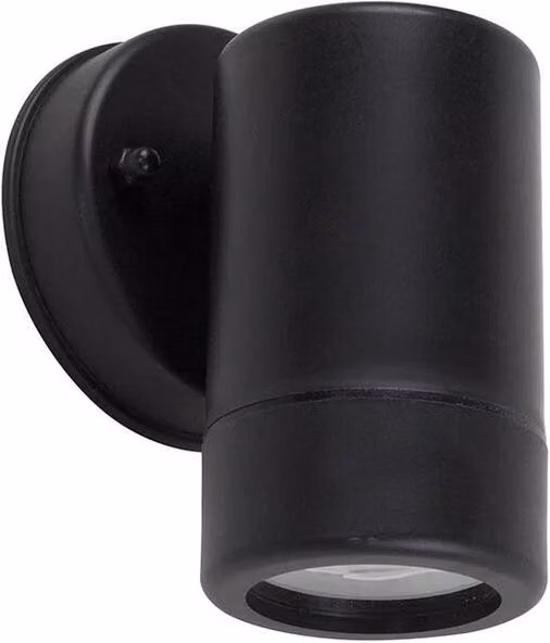 FORGEVIO Black Outdoor Wall Light Fitting with Cool White 6500K Downlight