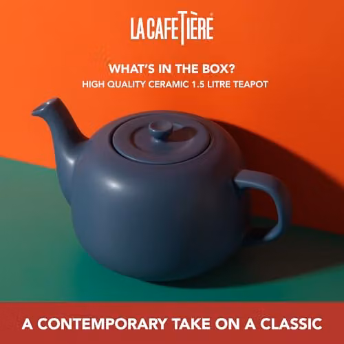 La Cafetiere Blue Ceramic Stoneware Teapot, 1.5 l – 2