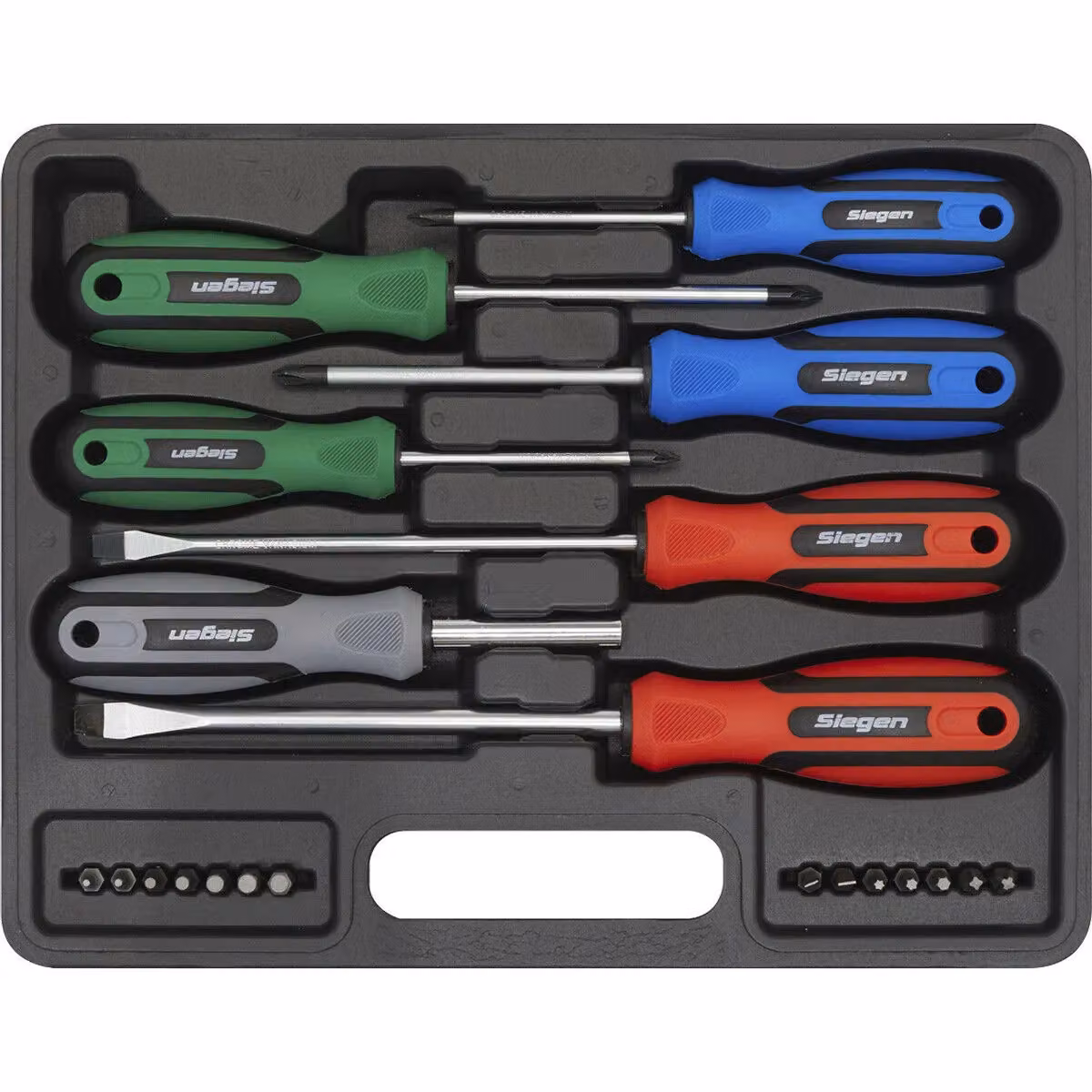 Loops 21 Piece Premium Soft Grip Magnetic Slotted and POZI Screwdriver Set with Case in Multicolour – 4