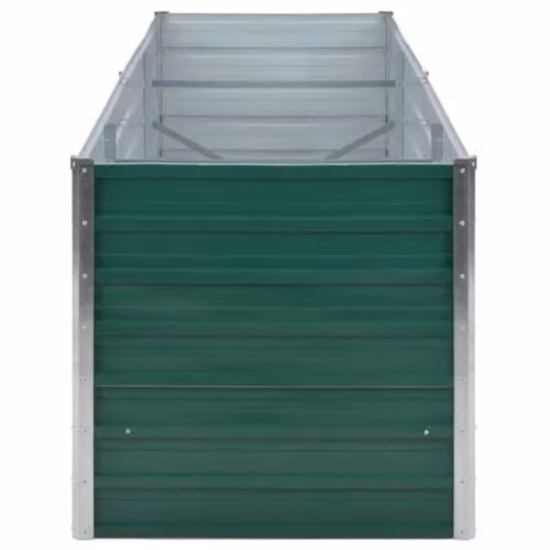 vidaXL Green Galvanised Steel Garden Raised Bed, W: 240 cm, D: 80 cm, H: 77 cm – 4