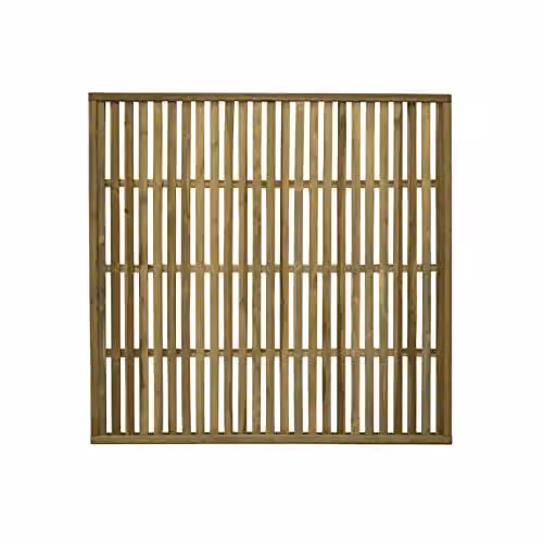 Forest Garden Brown Wooden Vertical Slatted Trellis Screen, Pack of 4, W: 180 cm x H: 180 cm