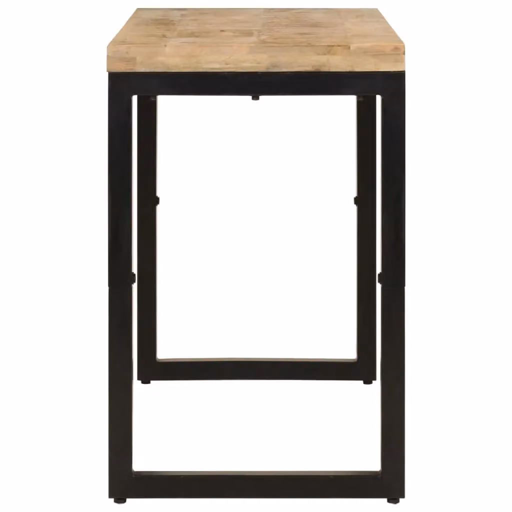 Berkfield Home Rectangular Mango Wood Dining Table in Brown, W/D/H: 110 x 50 x 76 cm – 3