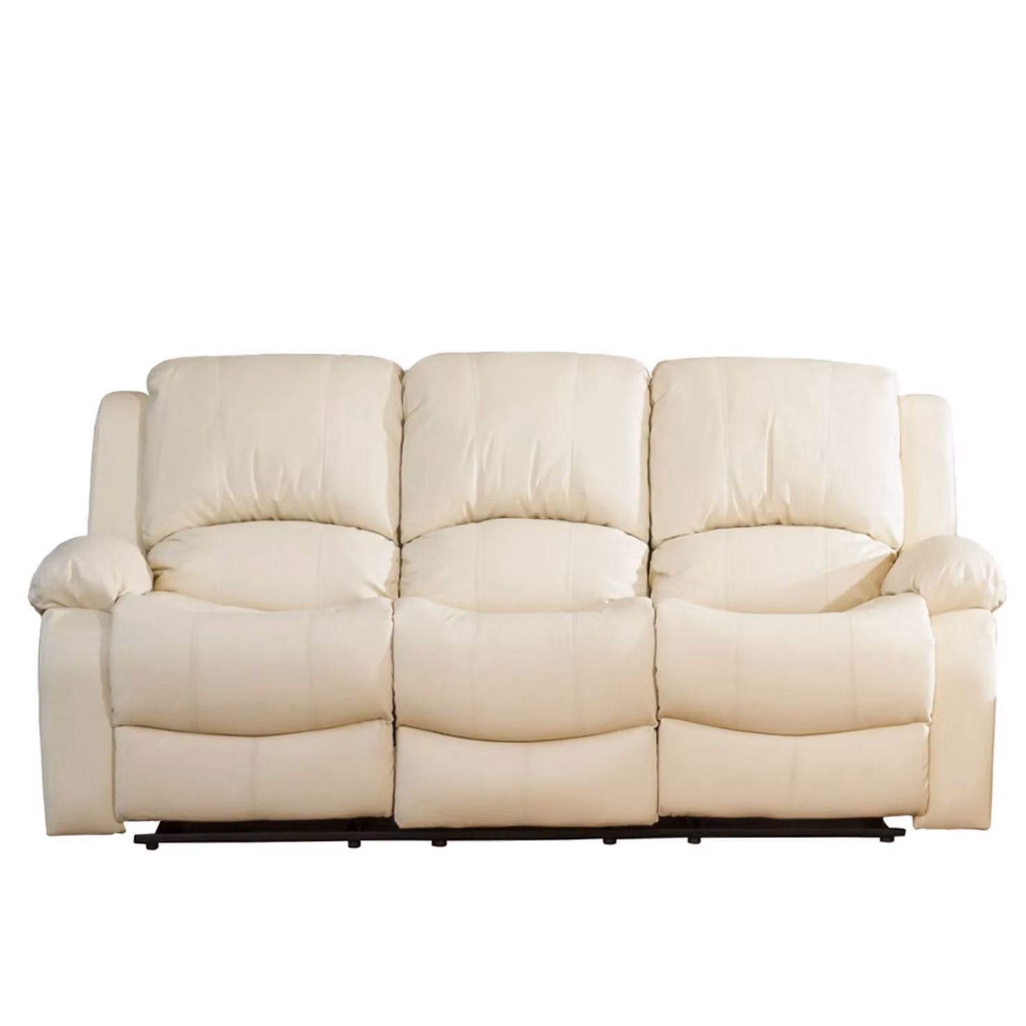 Artemis Home Glendale 3 Seat Manual Recliner Sofa in Cream Synthetic Leather, W: 201 cm, D: 103 cm, H: 103 cm – 2