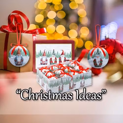 VFM e-Store 12 Piece Santa Gonk Christmas Bauble Set in Red and Multicolour – 5