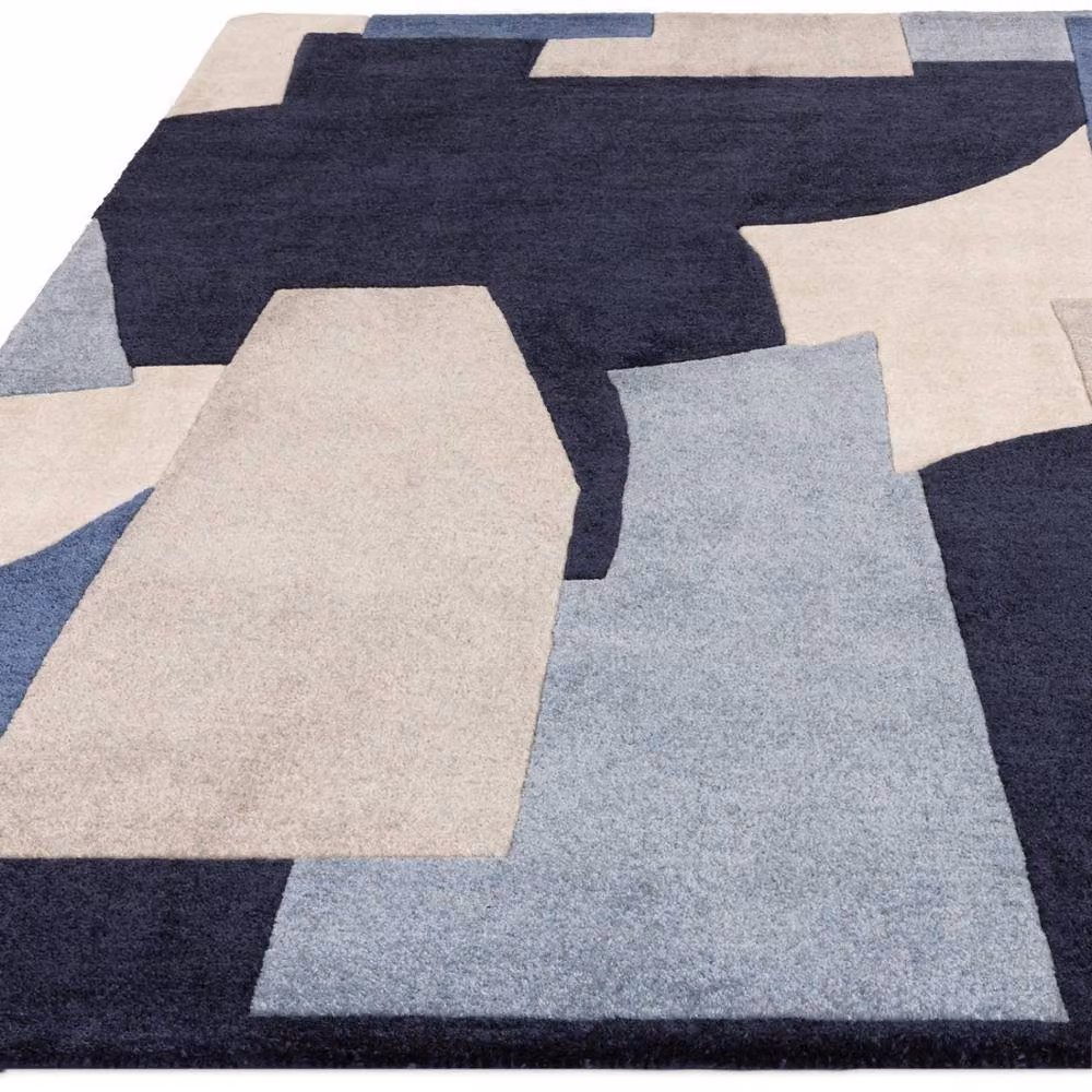 The Rug Shop UK Blue Modern Abstract Easy to Clean Polyester Area Rug W: 200 cm, D: 290 cm – 3