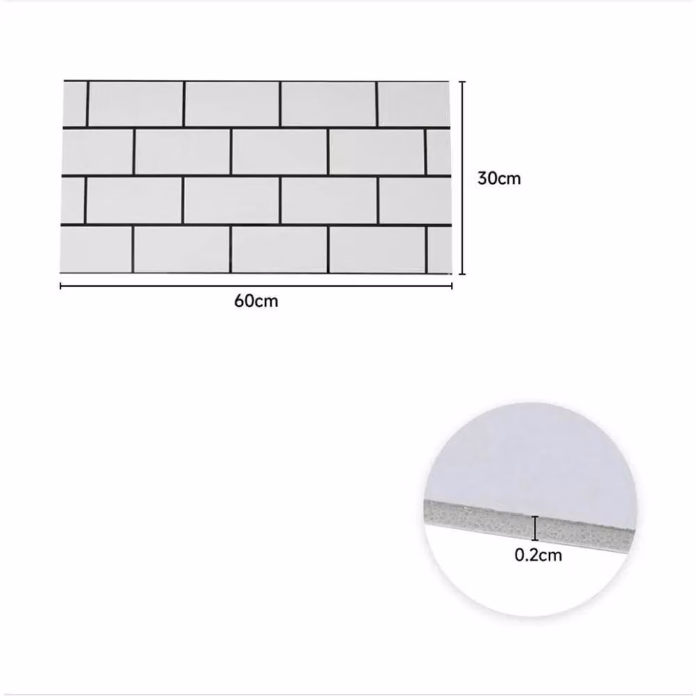 PAWNORA White Marble Look Glossy Wall Sticker Metro Tile, 20 Pack – 1