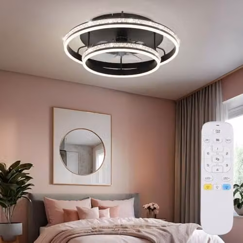 Netlighting Globo Lighting Modern Black Ceiling Fan with Dimmable LED and Remote Control – 2