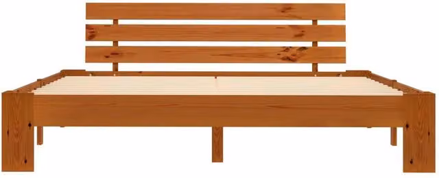 Berkfield Home Modern Super King Bed Frame in Honey Brown Solid Pine Wood, W/D/H: 180 x 200 x 66 cm