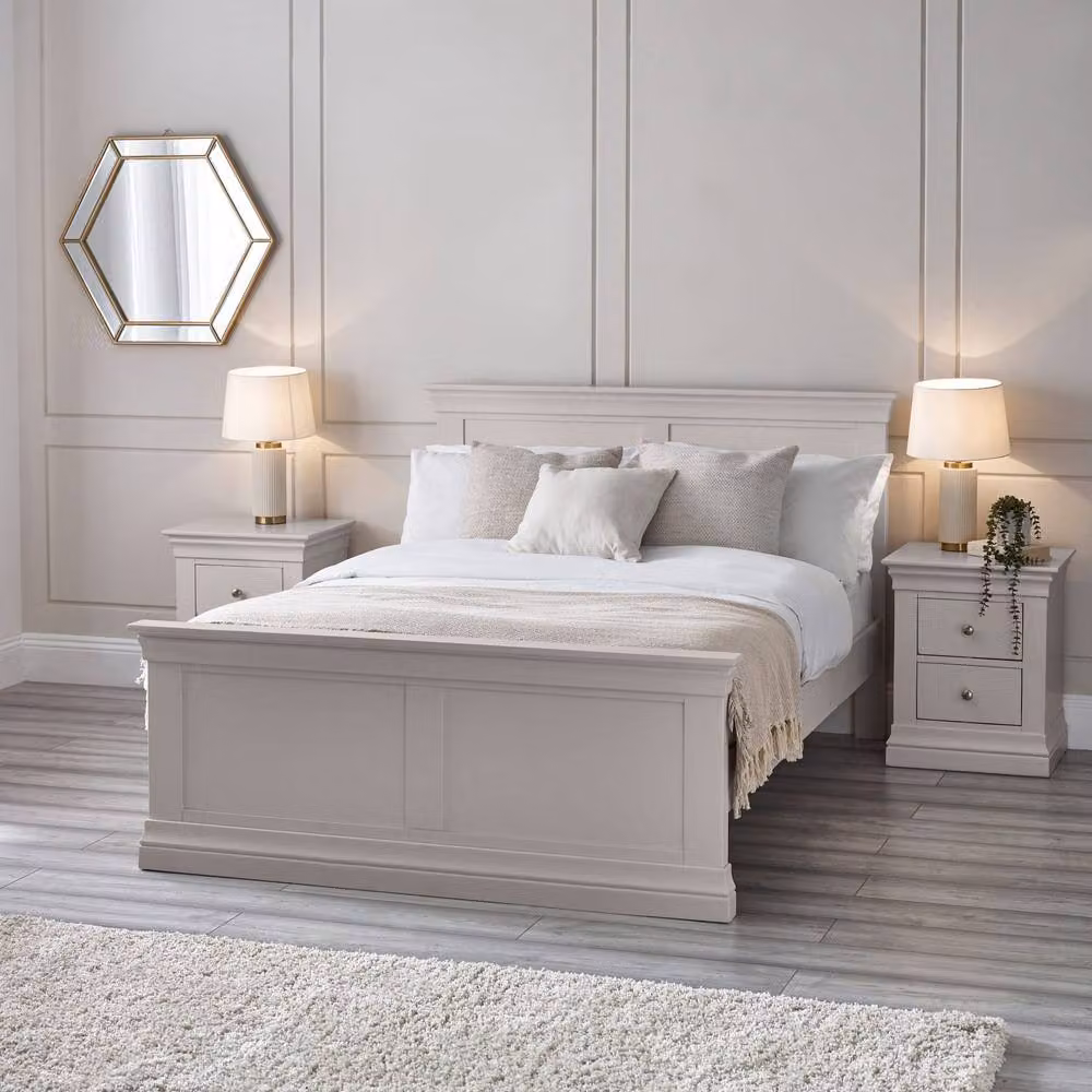 Cheshire Linden Bed in Light Grey, King Size (150 x 200 cm) – 2