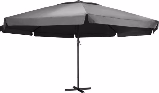 Berkfield Home Outdoor Parasol with Aluminium Pole, Anthracite and Black, 600 cm