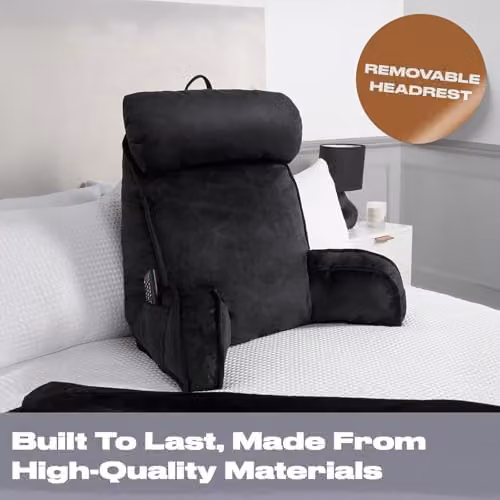 OHS Black Soft Cuddle Cushion with Head Rest and Neck Support for Adults and Kids – 2