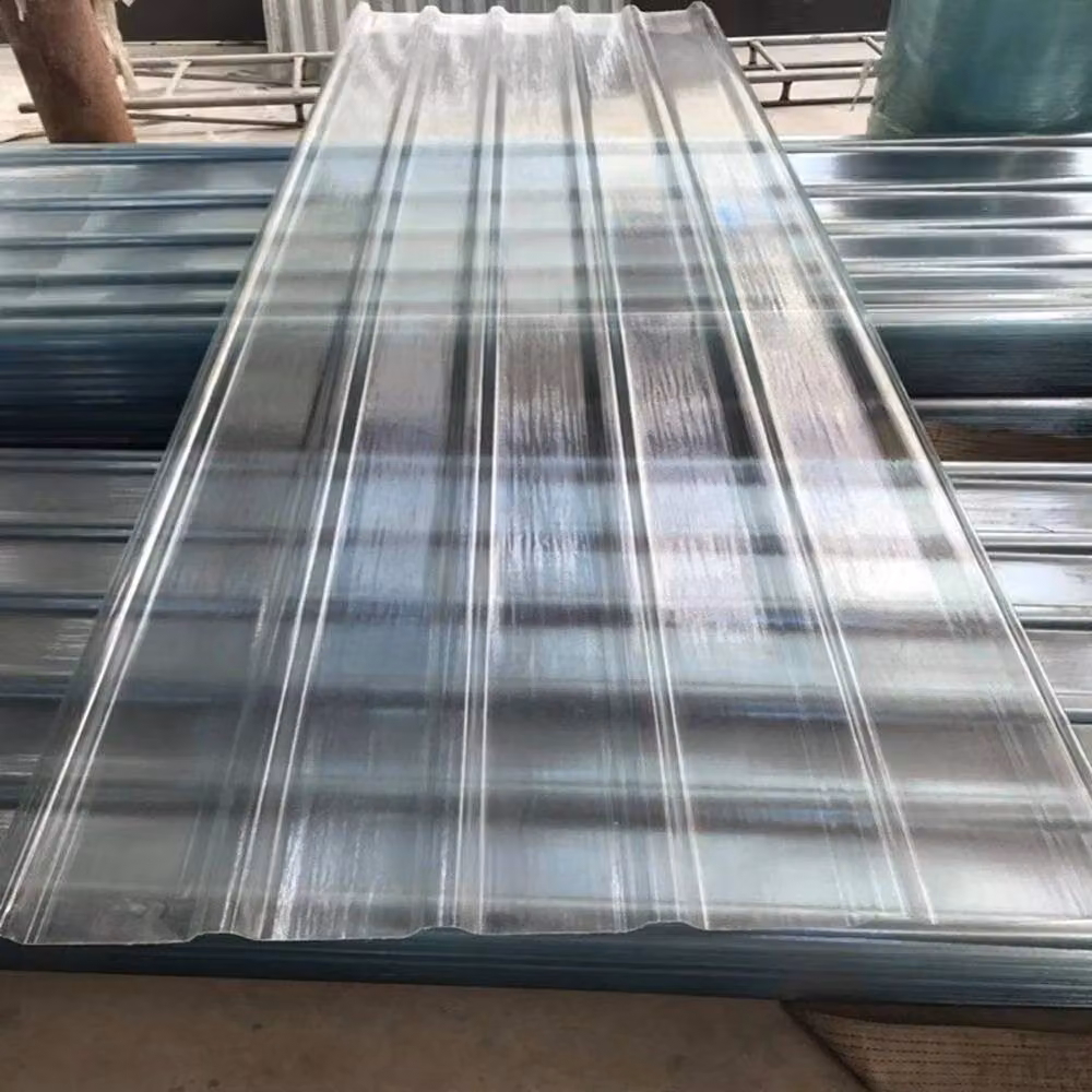 FLAVORA Transparent Corrugated Fiberglass Roofing Plastic Sheets W: 100 cm, L: 1000 cm – 2