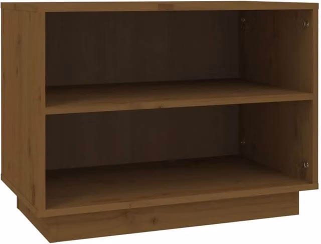 Berkfield Home Solid Wood Pine Shoe Cabinet in Honey Brown, W: 60 cm, D: 34 cm, H: 45 cm – 1