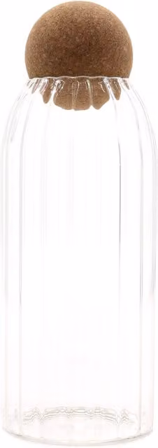 KDMK Transparent Ribbed Glass Jar with Clamp Lid for Dry Goods and Pasta