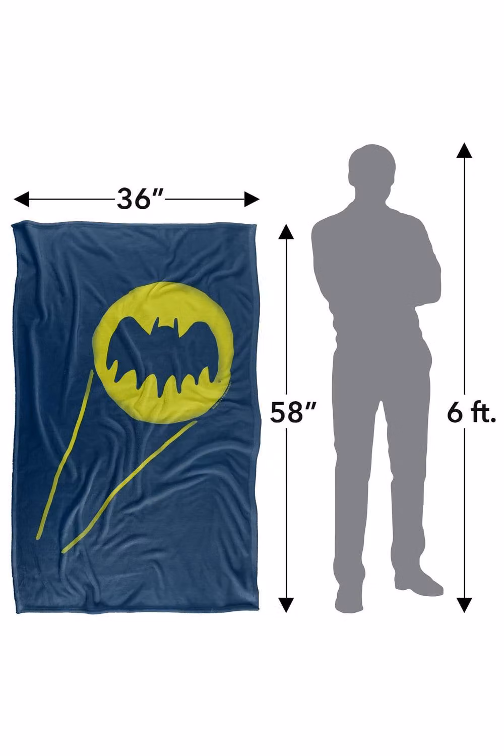 Warner Bros. Batman The Bat Signal Super Soft Fluffy Polyester Throw Blanket in Blue and Multicolour, Large – 3