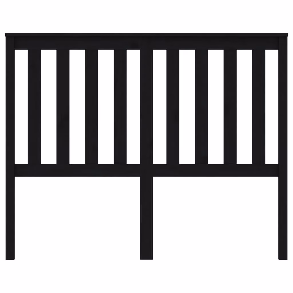 Berkfield Home Black Rustic Solid Pine Wood Bed Headboard W: 146 cm, D: 6 cm, H: 101 cm – 3