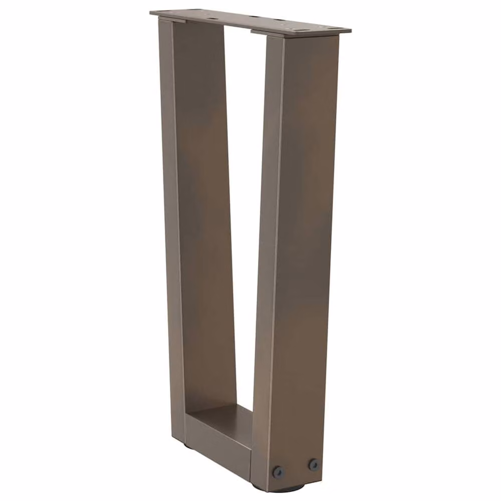 Berkfield Home Modern V-Shape Dining Table Legs, 2 Pieces, Brown Steel, H: 38 x 42-43.3 cm – 3