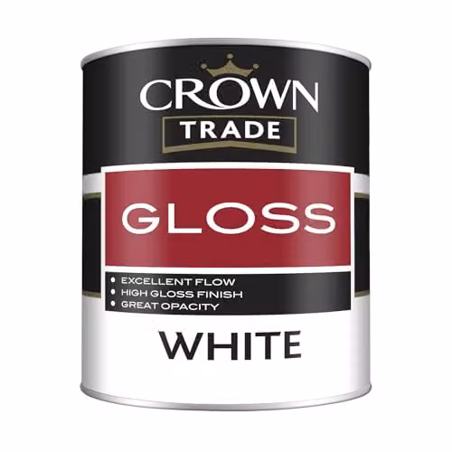 Crown Trade Gloss White Opaque Paint, 2.5 l