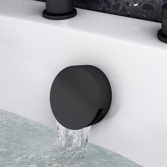 Nes Home Brayton Square Wall Mounted Basin Mixer Faucet Tap in Matt Black