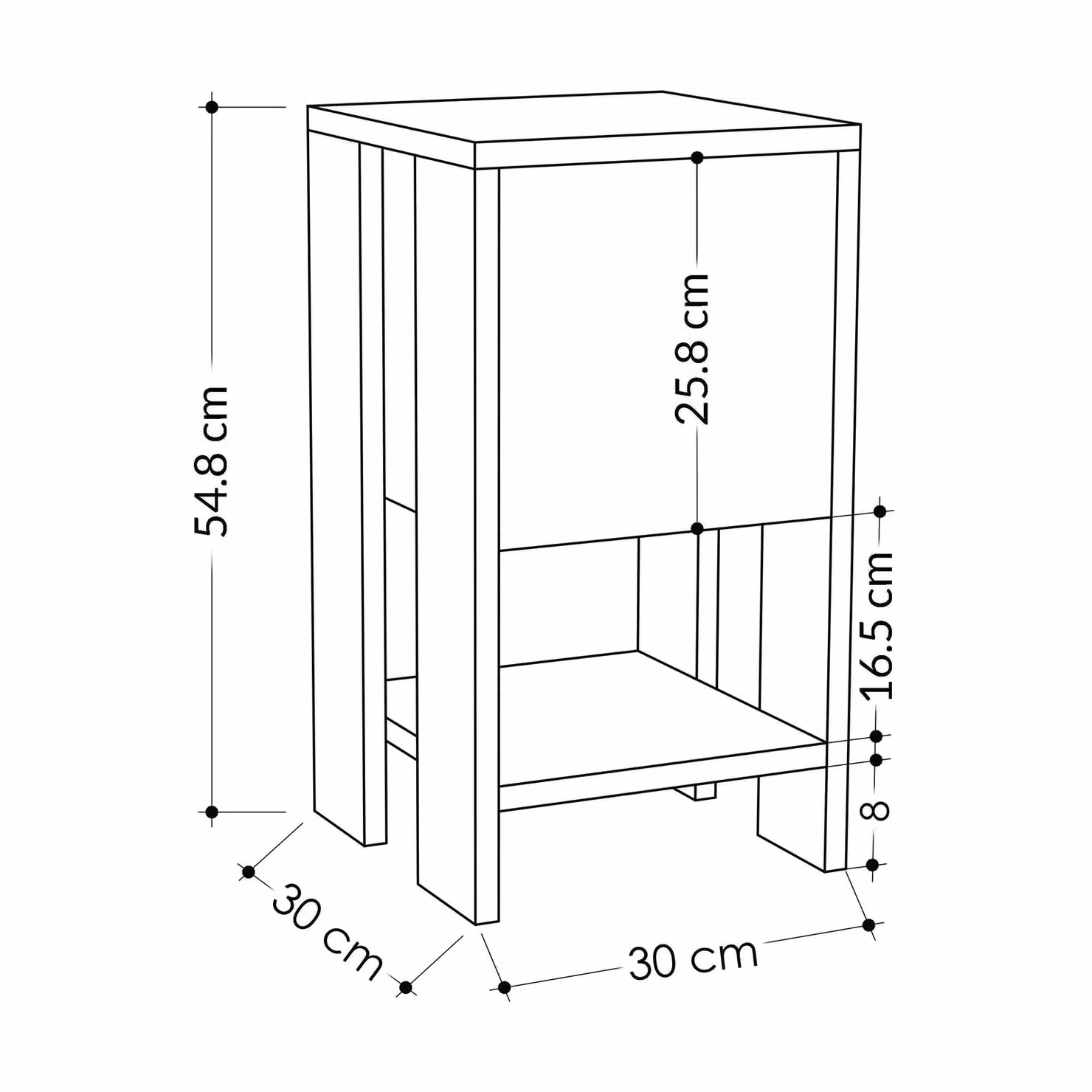 Decortie Ema Compact 1-Drawer Bedside Cabinet in Dark Brown and Grey – 2