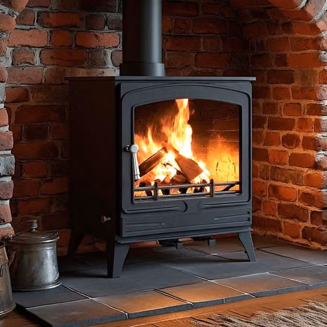 RoyalFire 8.5kW Steel Eco Multifuel Wood Burning Stove in Black or Grey