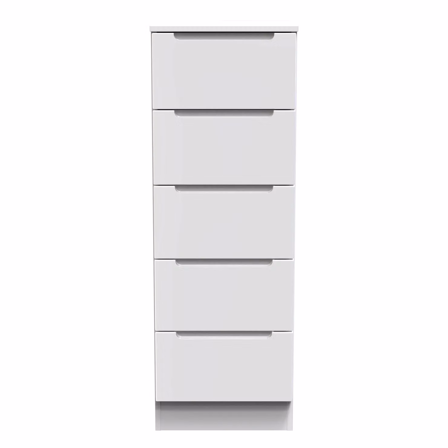 2 U Lucca 5 Drawer Bedside Table in White, Medium Size, Ready Assembled – 2