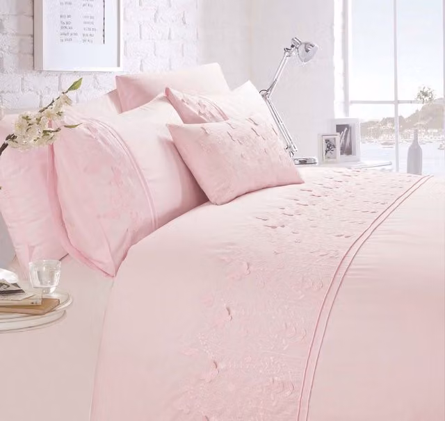 Rapport Home Papillon Boudoir Filled Rectangular Cushion in Pink, W: 50 cm, H: 30 cm