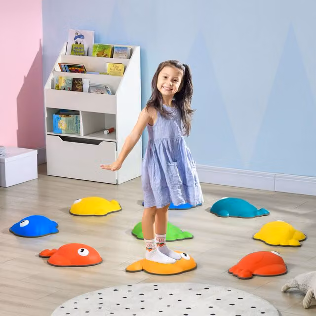 AIYAPLAY Kids Sensory Balance Stepping Stones in Yellow