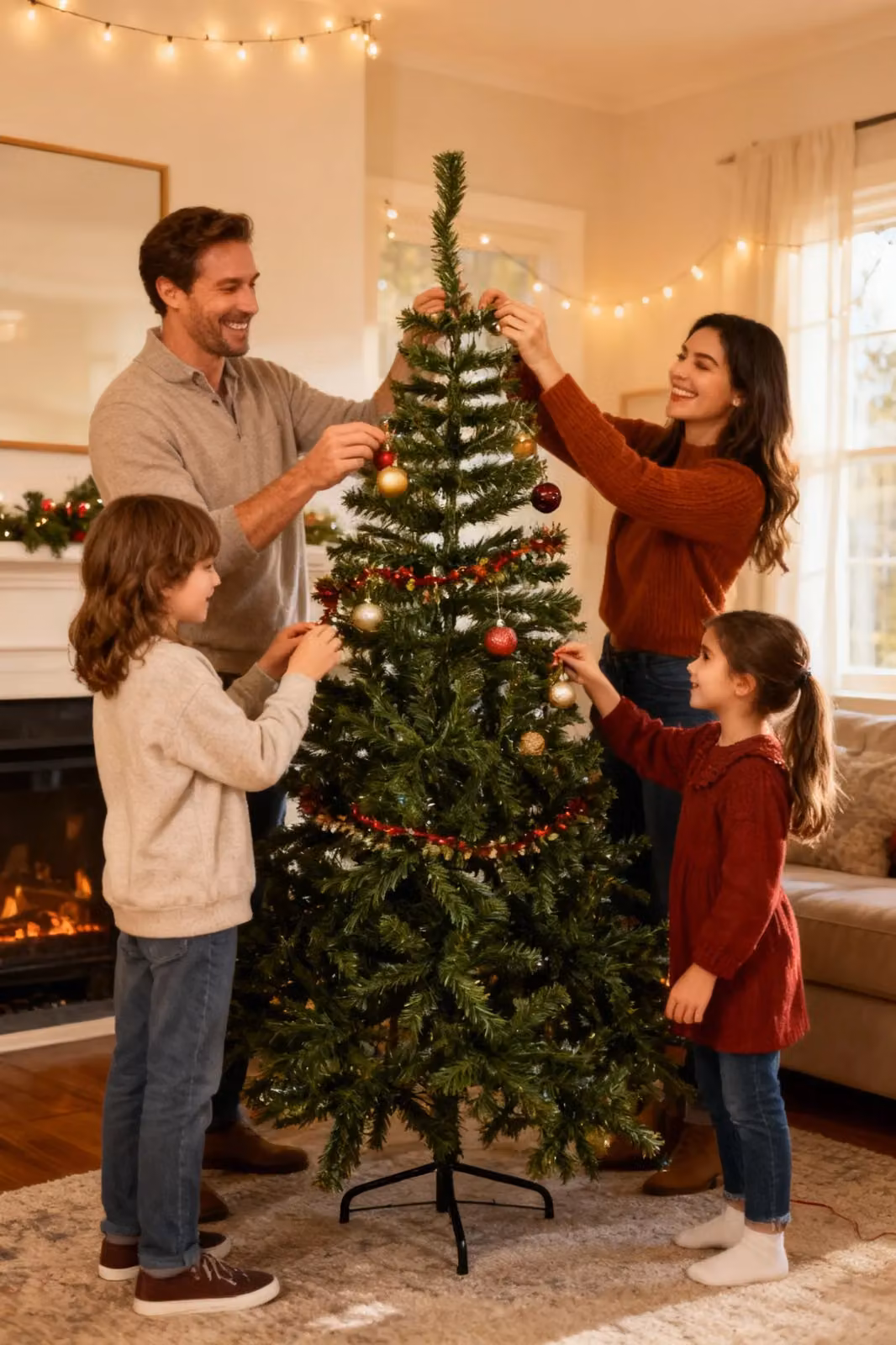 Shatchi 4ft Boston Pine Artificial Green Christmas Tree with 200 Tips – 4