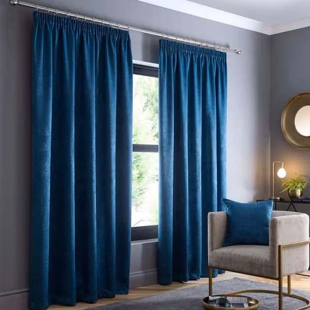 Fusion Galaxy Dimout Ready Made Thermal Insulating Curtains in Dark Teal