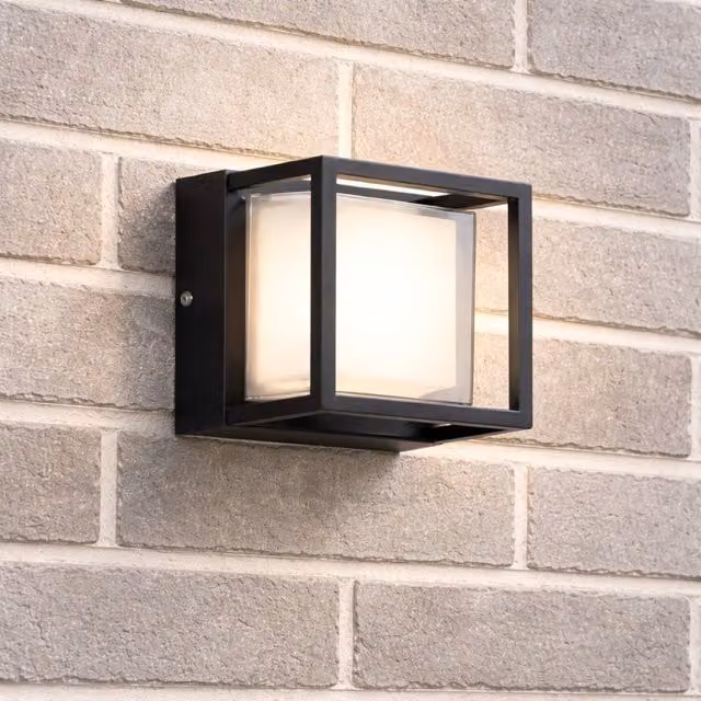 CGC Hudson Square LED Outdoor Wall or Ceiling Light in Black and White