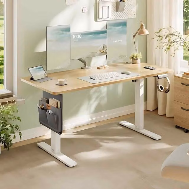 The Bazaarist Height Adjustable Electric Standing Desk in Oak