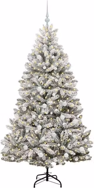Berkfield Home Elegant Artificial Christmas Tree in Green and White, Height: 180 cm – 1