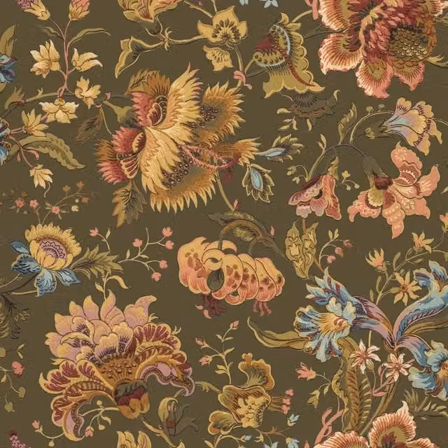 Zuber Majorelle Art Nouveau Floral and Botanical Wallpaper in Green