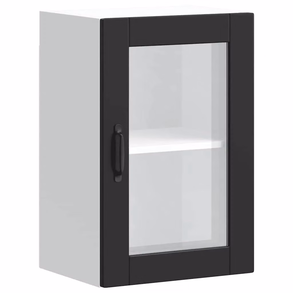 Berkfield Home Porto Black Modern Kitchen Wall Cabinet with Glass Doors – 2