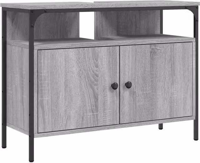 Berkfield Home Grey Sonoma Wall Mounted Bathroom Sink Cabinet W/D/H: 80 x 30 x 60 cm