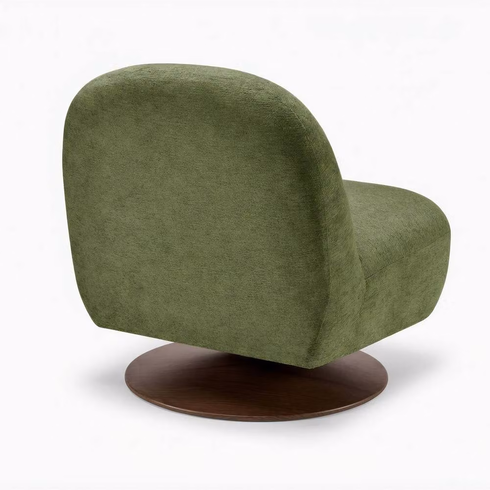 FurnitureboxUK Tilda Green Fabric Swivel Accent Chair with Armrests – 3