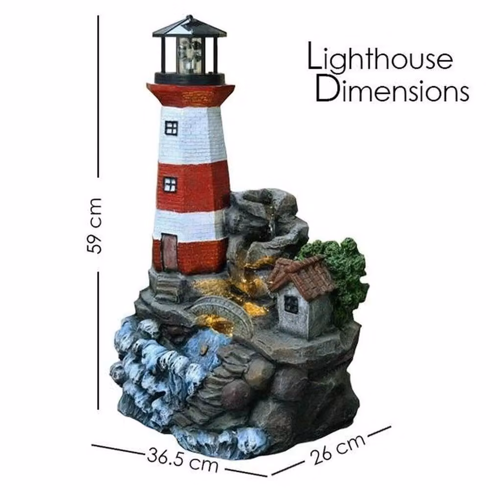 FLAVORA Grey LED Cascade Water Feature for Indoor or Outdoor Use, W/D/H: 59.0 x 36.5 x 26.0 cm – 2