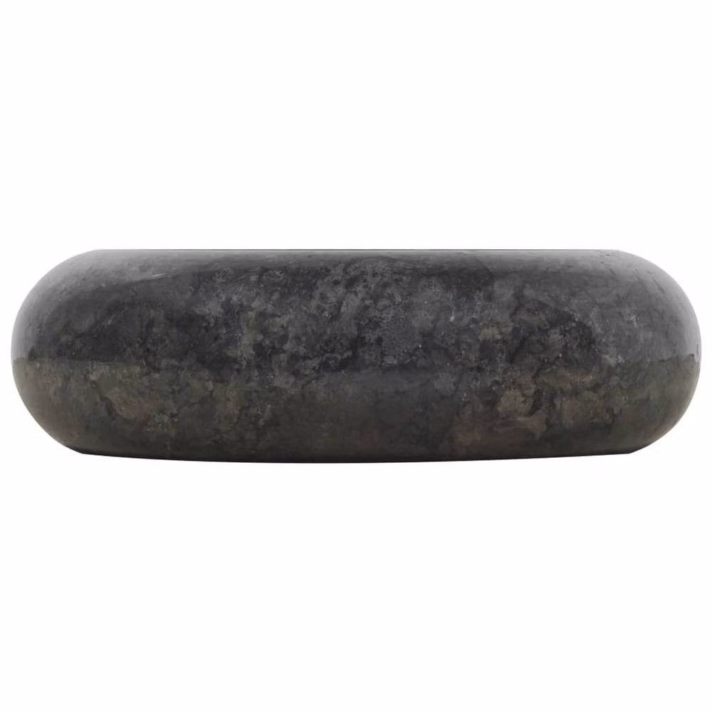 Berkfield Black Natural Stone Round Home Sink W: 40 cm, D: 12 cm, H: 12 cm – 2