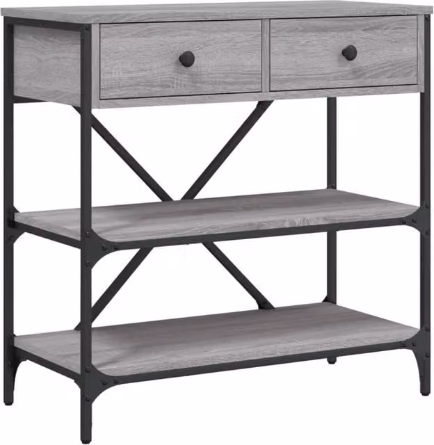 Berkfield Home Industrial Console Table in Grey, W/D/H: 75 x 34.5 x 75 cm – 1
