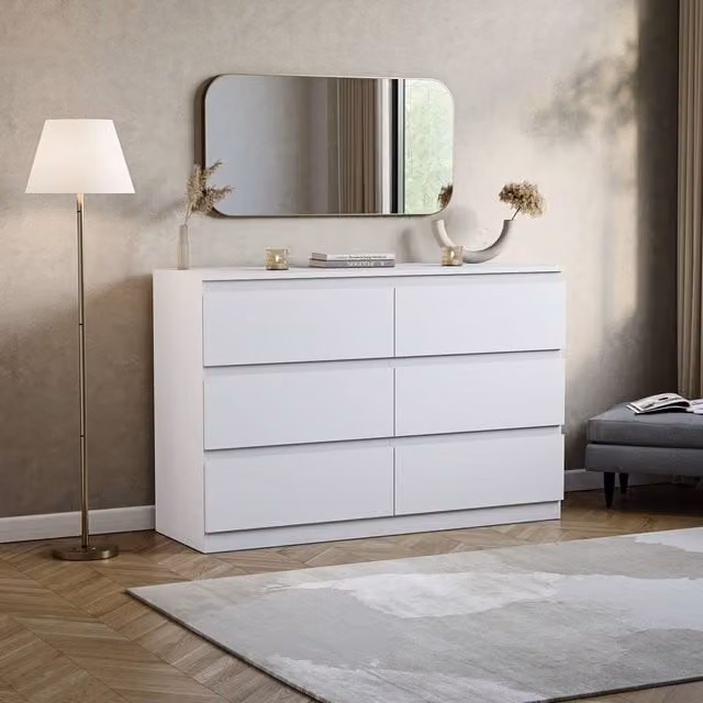 HD Designs Denver 6 Drawer Chest of Drawers in White