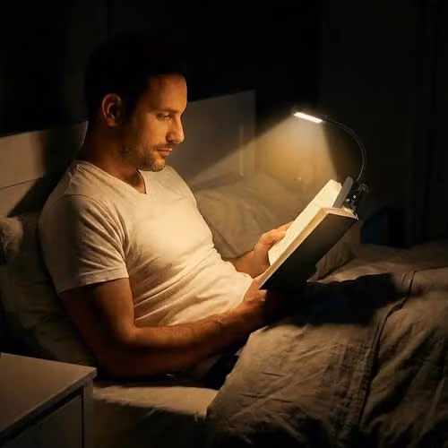 Briloner Black Rechargeable LED Clip On Reading Lamp with CCT Colour Selection and Dimmable Touch Control, W/D/H: 29 x 4 x 4 cm – 3